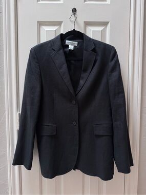 Brooks Brothers Irish Linen Blazer Black Women’s Size 8 Tailored Jacket